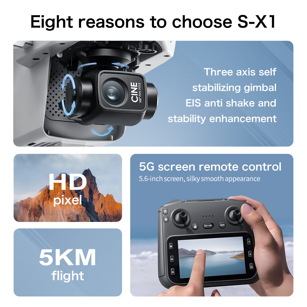 Top Deal S-X1 MAX GPS Drone 3  - Drone Camera Night Vision 评论和价格